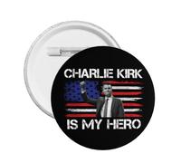 Hero Charlie Kirk Pins and Button Circle Badges Round Chest Pin