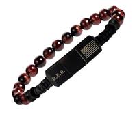 Hero Company R.E.D. Tiger’s Eye Bracelet - ‘Never Forget’ Men’s Beaded Bracelet - Helps Pair Veterans With A Service Dog Or Shelter Dog