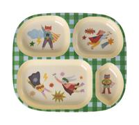 Hero compartmentalized melamine plate Green one size