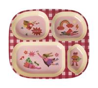 Hero compartmentalized melamine plate Pink one size