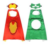 Hero Costume Capes with Masks, Indoor and Outdoor Capes Toys for Kids, Birthday Party Dress Up Girls & Boys - 2PCS