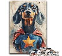 Hero Dachshund Jigsaw Puzzles for Adults 1000 Pieces,Help The Brain Exercise Addictive Toys to Cultivate Patience Great Gift (50x75cm)