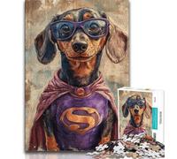Hero Dachshund Jigsaws Puzzles 1000 Pieces for Adults Gifts,Challenging Family Activity Games DIY Toy for Home Wall Decor Gifts 50x75cm