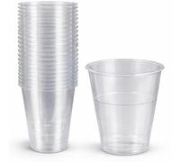 Hero Disposable Half Pint Cups Polypropylene Tumblers - 50 Pack Plastic Cups, Food Grade Cold Drink Cups with Rolled Rim, UKCA Marked, Lined Accurate Half Pint Measures, Recyclable Clear Party Cups