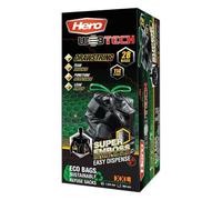 Hero Drawstring Bin Bag Refuse Sacks Black Recycled Strong 114 Litre Extra Large Pack Of 28 - Household, Garden & Commercial Use