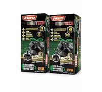 Hero Eco Webtech Black Drawstring Bin Bags 114L - Extra Large Heavy Duty Refuse Sacks, Tear Resistant, Leak Resistant, Recycled Plastic Rubbish Bags for Home, Office & Commercial (56)