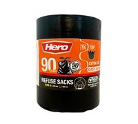Hero Extra Strong Black Bin Bags, Refuse