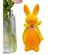 Hero Flocked Bunny Easter - Holiday Figure Home Decor, Radiant Rabbit Decoration, Easter Foam Rabbit Statue Figure for Table Garden Decoration, Spring Decor Ornament, 10.24 x 3.94 Inches