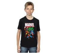 (12-13 Years, Black) Marvel Boys Hero Group T-Shirt