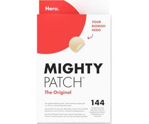 Hero Mighty Pimple Patches Original, Hydrocolloid Spot Patches, 144 Count | Medical grade hydrocolloid, Absorbs gunk in 6 hours, Protects skin from popping and picking, Dermatologically tested