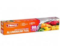 Hero Strong Kitchen Foil Roll 90m x 300mm - Premium Aluminium Tin Foil with Easy Cutter Dispenser | Non-Stick, Freezer Safe Foil for Catering, BBQ, Baking, Cooking & Food Wrapping