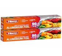 Hero Strong Kitchen Foil Roll 90m x 300mm - Premium Aluminium Tin Foil with Easy Cutter Dispenser | Non-Stick, Freezer Safe Foil for Catering, BBQ, Baking, Cooking & Food Wrapping