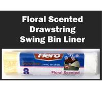 Hero Swing Scented Drawstring White Bin Liners Bags 60 Litre Pack Of 48