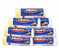 Hero Swing Scented Drawstring White Bin Liners Bags 60 Litre Pack Of 56