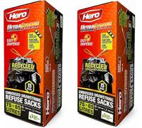 Hero Ultra Strong Black Drawstring Bin Bags 75-85L - Extra Thick Tear-Resistant Refuse Sacks | Recycled Plastic Bin Liners for Home, Office & Commercial (30)