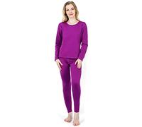 HEROBIKER Women's Thermal Underwear Set Long Johns Ultra Soft Thermal Pajama Top Bottom Purple