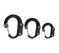 HEROCLIP Carabiner Clip and Hook (Medium) for Camping, Backpack, and Garage, Black, Variety Size 3-Pack