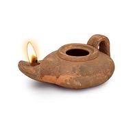 Herodian - Biblical Classic with Handle - Replica Ancient Clay Oil LAMP & Certificate of Authenticity Hanukkah-Judaica/Christian Gift