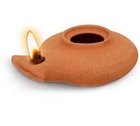 Herodian - Classic Brown Replica of Ancient Clay Oil Lamp in Gift Bag & Certificate of Authenticity Hanukkah-Judaica/Christian Gift