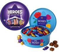 Heroes and Rose Chocolate Selection Tub 2 x 475g Sharing, Gifting Chocolate