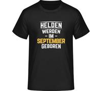 Heroes Are Born in September T-Shirt, black, 4XL
