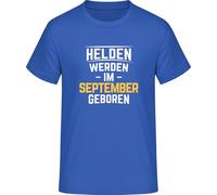Heroes Are Born in September T-Shirt, royal blue, 4XL