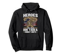 Heroes don't wear capes, they wear dog tags and combat boots Pullover Hoodie