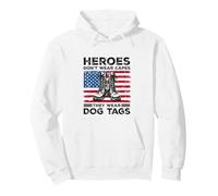 Heroes Don't Wear Capes They Wear Dog Tags Combat Boots Vet Pullover Hoodie