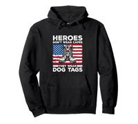 Heroes Don't Wear Capes They Wear Dog Tags Combat Boots Vet Pullover Hoodie