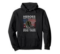 Heroes Don't Wear Capes They Wear Dog Tags Combat Boots Vet Pullover Hoodie