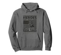 Heroes Don't Wear Capes They Wear Dog Tags Veterans Day Pullover Hoodie