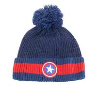 Heroes Inc Marvel Captain America Beanie Logo Beanies Hats, Blue, One Size