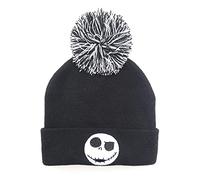 Heroes Inc. Nightmare Before Christmas-Beanie Pom-Jack Face Badge Cap, Black, One Size