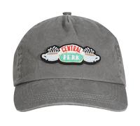 Heroes Inc. Officially Licensed Friends Central Perk Baseball Cap - Vintage Washed Dad Hat for Adults - Adjustable Cotton Cap with Embroidered Logo Grey