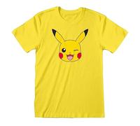 Heroes Inc. Officially Licensed Pokemon Pikachu Face Unisex T-Shirt Yellow