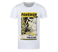 Heroes Inc. Pokemon Pikachu Lightning Katakana Men's White T-Shirt
