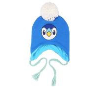 Heroes Inc. POKÉMON Piplup Trapper Beanie Hat | Officially Licensed Adult Unisex Water-Type Winter Trooper Cap | Cozy Blue Knit with Ear Flaps, Tassels & Pom-Pom