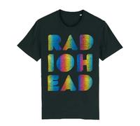 Heroes Inc. Radiohead Rainbow Cut Out T-Shirt (UK, Alpha, XXL, Regular, Regular, Black)