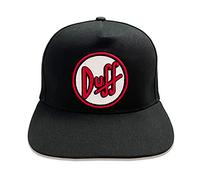 Heroes Inc. The Simpsons Duff Beer Snapback Cap - Officially Licensed Adults Black Hat - Adjustable Flat Brim Baseball Cap - Classic Cartoon Logo - Unisex One Size