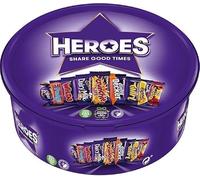 Heroes Milk Chocolate Tub 475g | Assorted Individually Wrapped Mini Chocolate milk Bars | Sharing Chocolate Tub | Chocolate Gift for Family & Christmas Celebrations