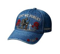 Heroes Never Forgotten Remembrance Cap, Keep Their Memory Alive,Adjustable Baseball Hat with 3D Embroidered Design, Vintage Cotton Patriotic Cap，for Men and Women (UK, Alpha, One Size, Sky Blue)
