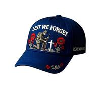 Heroes Never Forgotten Remembrance Cap, Keep Their Memory Alive,Adjustable Baseball Hat with 3D Embroidered Design, Vintage Cotton Patriotic Cap，for Men and Women (UK, Alpha, One Size, Dark Blue)