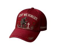 Heroes Never Forgotten Remembrance Cap, Keep Their Memory Alive,Adjustable Baseball Hat with 3D Embroidered Design, Vintage Cotton Patriotic Cap，for Men and Women (UK, Alpha, One Size, Red)