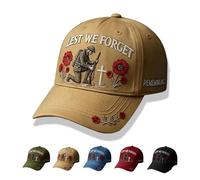 Heroes Never Forgotten Remembrance Cap, Keep Their Memory Alive, Adjustable Baseball Hat with 3D Embroidered Design (Khaki)