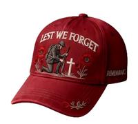 Heroes Never Forgotten Remembrance Cap, Keep Their Memory Alive, Freedom Hat, Adjustable Baseball Hat with 3D Embroidered Design (UK, Alpha, One Size, Red)