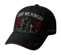 Heroes Never Forgotten Remembrance Cap, Keep Their Memory Alive, Freedom Hat, Adjustable Baseball Hat with 3D Embroidered Design (UK, Alpha, One Size, Black)
