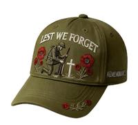 Heroes Never Forgotten Remembrance Cap, Keep Their Memory Alive, Freedom Hat, Adjustable Baseball Hat with 3D Embroidered Design (UK, Alpha, One Size, Green)