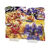Heroes of Goo Jit Zu BANDAI Galaxy Attack Action Figure Pack 2 Sun Fire Blazagon vs Dark Matter Terrack - CO41169 Multicolor - Stretch and Twist Figures for Action!