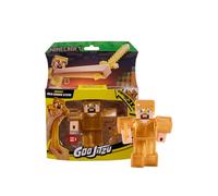 Goo Jitzu Minecraft Stretchy Characters, Steve With Gold Armor & Sword | 4-inch Minecraft action figures with unique goo filling stretch up to 3x size and return to original shape