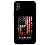 HEROES RISE Firefighter, American Flag, Hero Case for iPhone X/XS